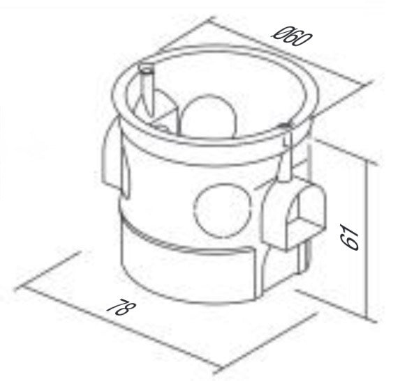 TEM Runddose Ziegelwand Tief SM60-06 Ø60 60mm (DE11)