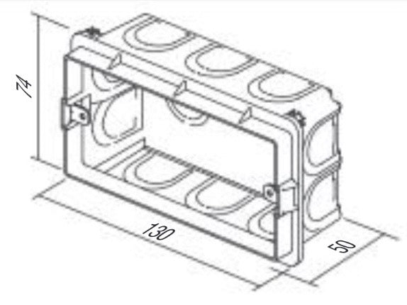 TEM Rechteckdose Ziegelwand PM4 Breite 4M 49mm (DM40)
