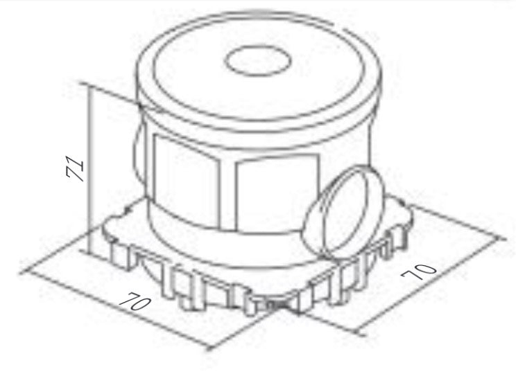 TEM Runddose Betonwand Tief Ø60 58mm (BE11)