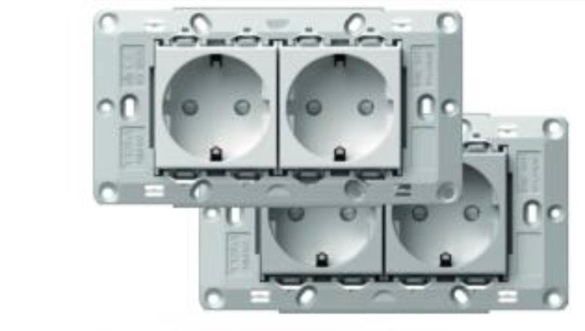 TEM Set Steckdosen 2x Schuko 2P+E 16A 250V~ 4M (CM10)
