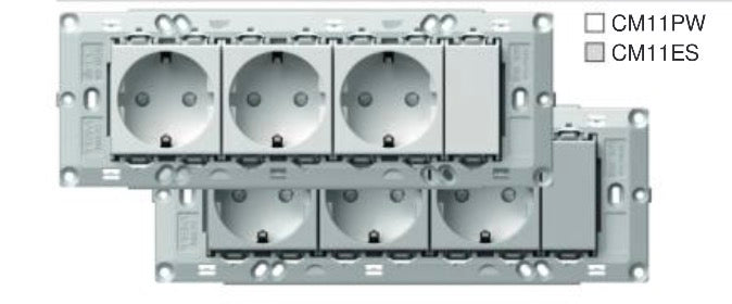 TEM Set Steckdosen 3x Schuko 2P+E 16A 250V~ 7M (CM11)